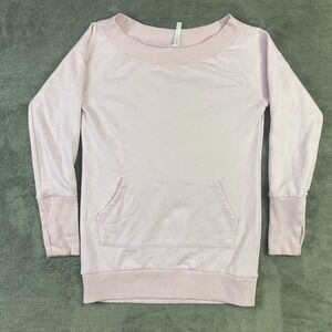 Fabletics Sweatshirt Womens S Pink Zaylee Off Shoulder Pullover Outdoor Athletic